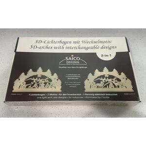 Saico Lichterbogen Wooden LED Light Arch Children W/ Snowman Decoration Germany